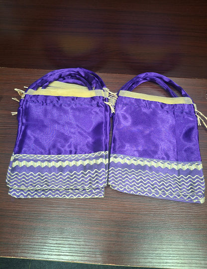 Round Handle Potli Bag (Blue Net)