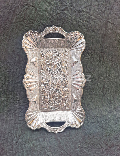 Silver Plastic Handle Tray