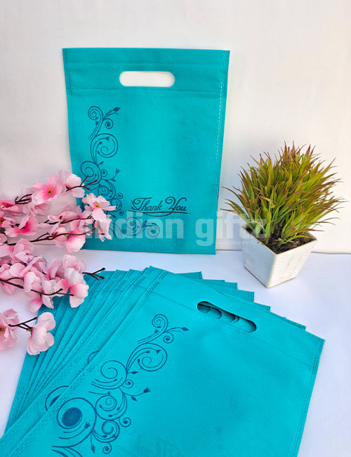 Thankyou Green Printed Non Woven Bag For|Wedding| Birthday | Housewarming| All Events (12 × 9 inch)