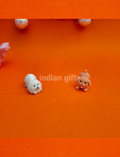 Miniature Cute Dog Set Piece of 2 1 Set.  Gifting, Home Decor, Table, Car Dashboard Office Table
