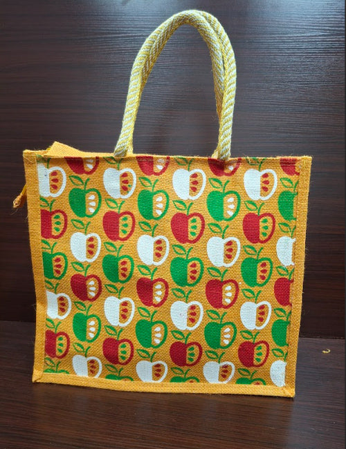 Multi-Color Apple Jute Bag