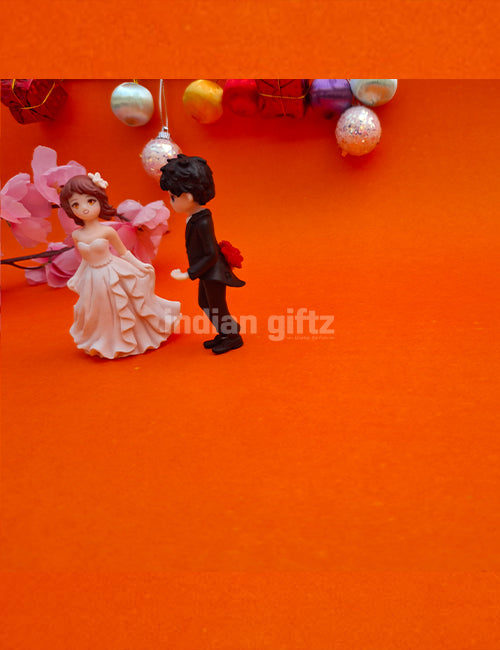 Bride and Groom Miniature Doll Set – Wedding Gift PVC Figurines suitable for Tabletop Decoration Gifting, Home Decor, Table, Car Dashboard Office Table
