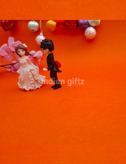 Bride and Groom Miniature Doll Set – Wedding Gift PVC Figurines suitable for Tabletop Decoration Gifting, Home Decor, Table, Car Dashboard Office Table