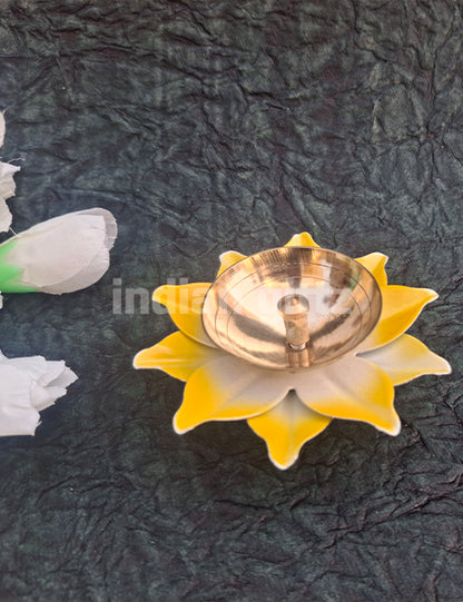 Lotus Flower Shape Brass Diya for Housewarming & Diwali Gift