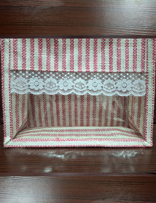 Pink Lined  Window Jute Bag