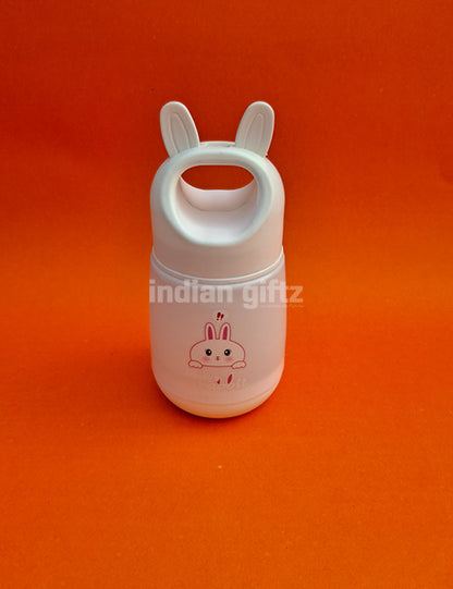 Kids Glass Water Bottle with Rabbit Design – 250ml Insulated Hot & Cold Sipper.  Suitable for Kids &, housewarming & Return gift
