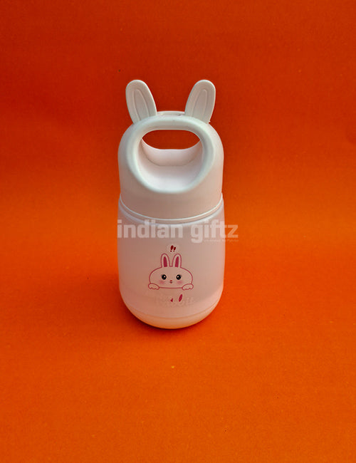 Kids Glass Water Bottle with Rabbit Design – 250ml Insulated Hot & Cold Sipper.  Suitable for Kids &, housewarming & Return gift