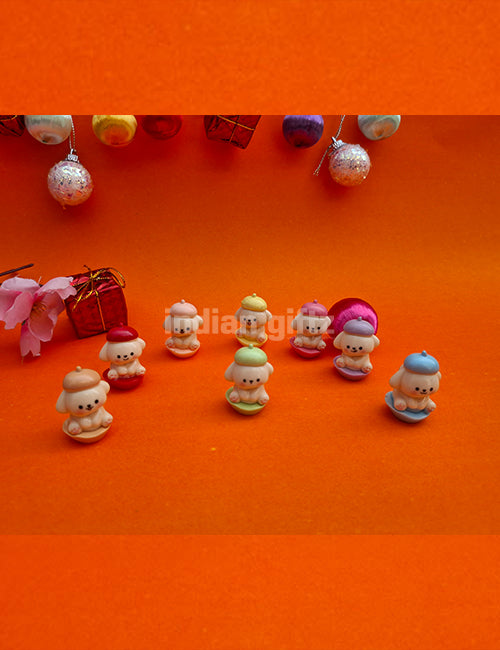 Miniature Multi Colour Elephant Dog Set 8 Pcs.  Gifting, Home Decor, Table, Car Dashboard Office Table