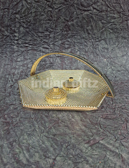 Silver Basket Kumkum Platter (6 Inch)