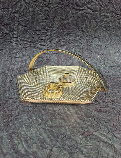 Silver Basket Kumkum Platter (6 Inch)