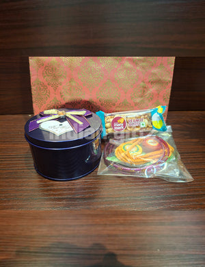 Non Woven Gift Bag with Round Tin Thambullam Set
