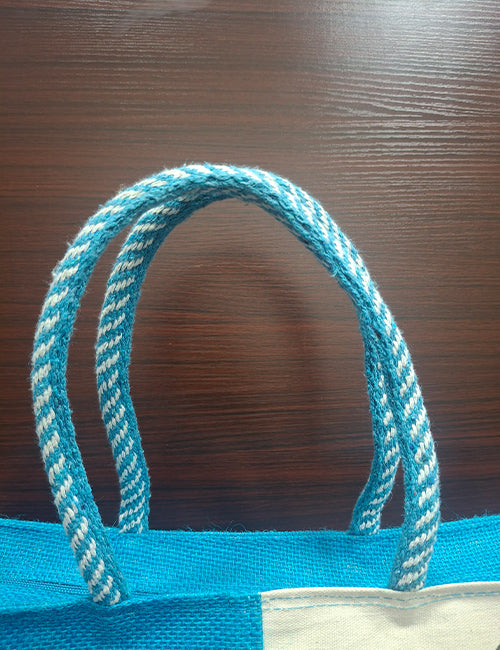 Durga Blue Print Jute Bag