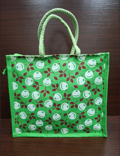 Green Bubble Jute Bag