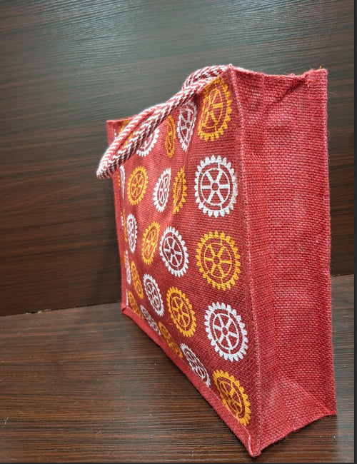 Multi-Color Wheel Jute Bag