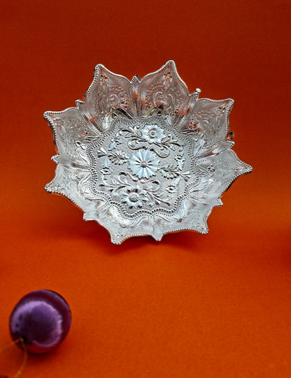 Silver Plated Lotus Decorative Bowl