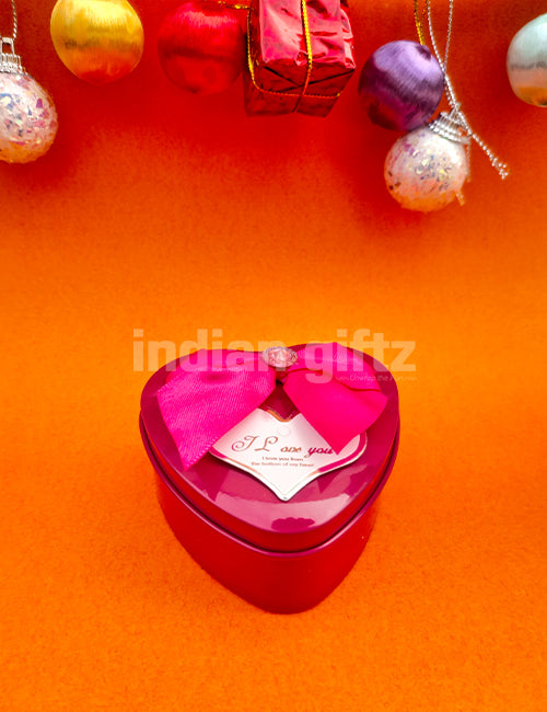 Heart Shape Pink Tin Gift Box