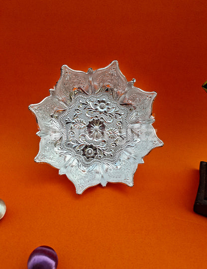 Silver Plated Lotus Decorative Bowl