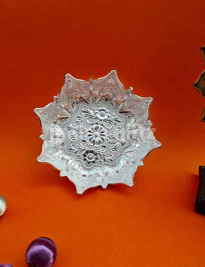 Silver Plated Lotus Decorative Bowl