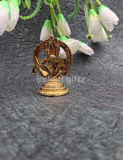 Lord Ayyappa Glod Platted Metal Car, Pooja Room & Decor Statue