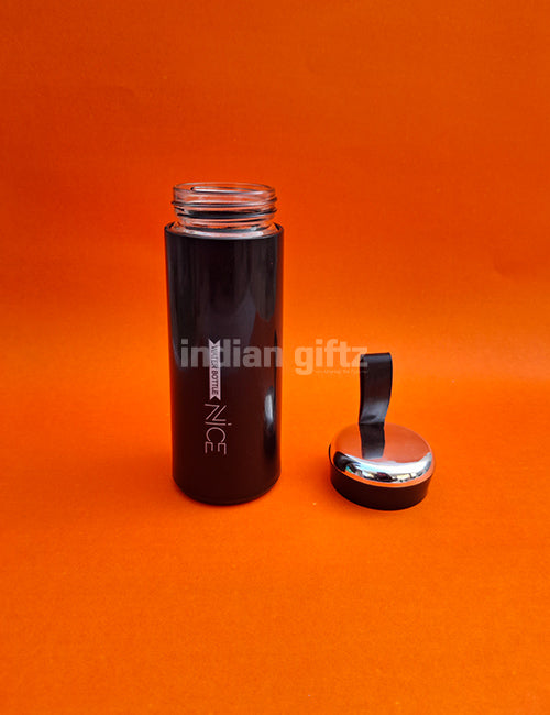 Nice Vacuum Insulated Glass Water Bottle 400ml with handle.  Perfectly suited for return gifts at birthdays, housewarming ceremonies, festive celebrations, and various special occasions