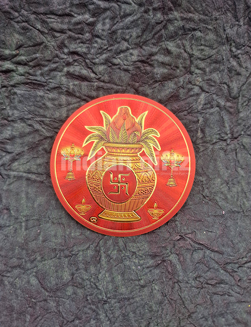 Self-Adhesive Round Gold Plated Self-Adhesive Kalash Gold Plated Sticker