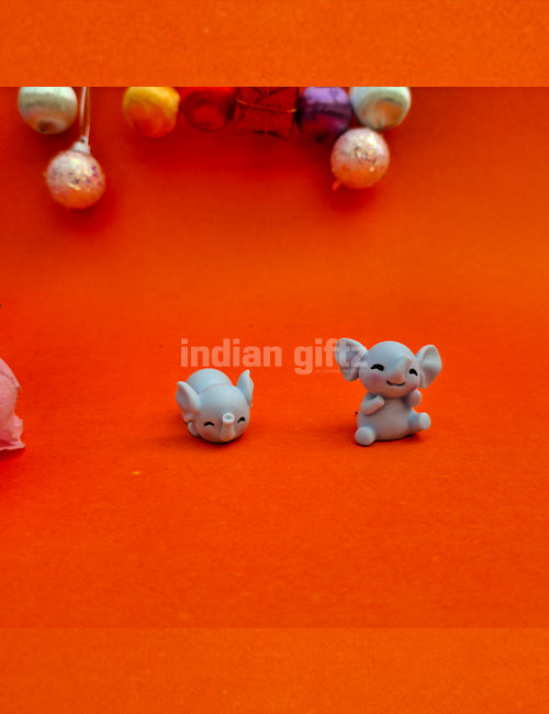 Wonderland Cute Fairyland Elephant 2 Pcs Wedding Gift PVC Figurines suitable for Tabletop Decoration Gifting, Home Decor, Table, Car Dashboard Office Table