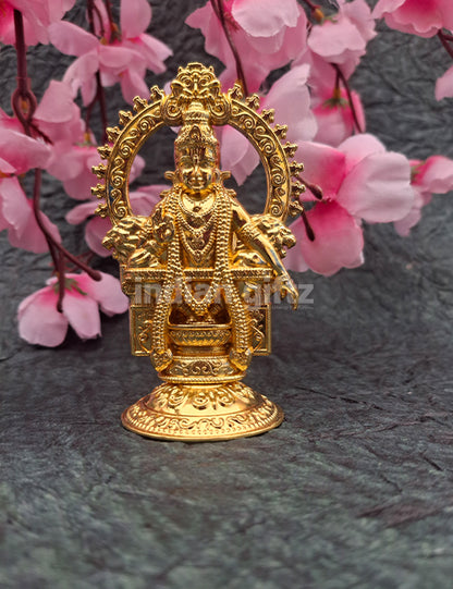 Lord Ayyappa Golden Colour Metal Idol Car Dashboard Statue