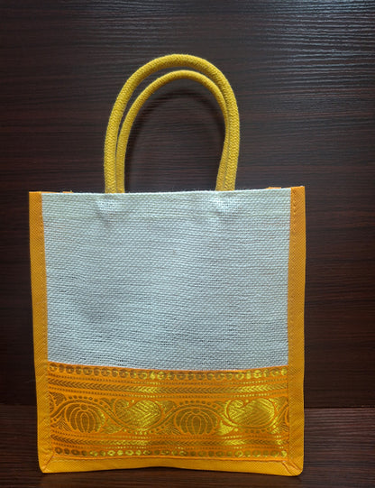 Zari Jute Bag (Yellow)