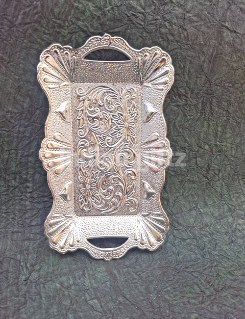 Silver Plastic Handle Tray