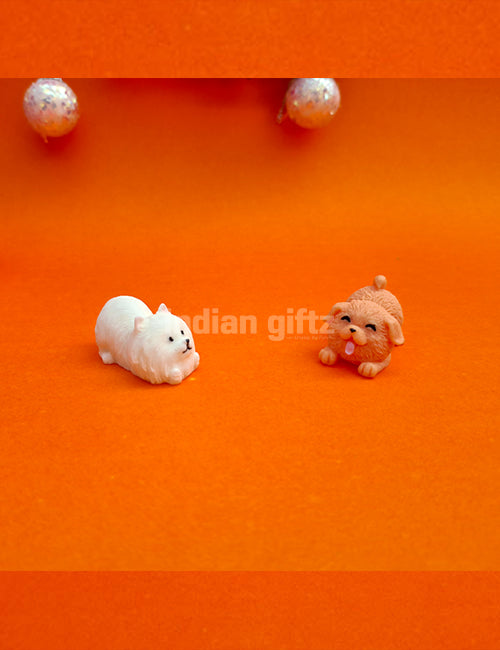 Miniature Cute Dog Set Piece of 2 1 Set.  Gifting, Home Decor, Table, Car Dashboard Office Table