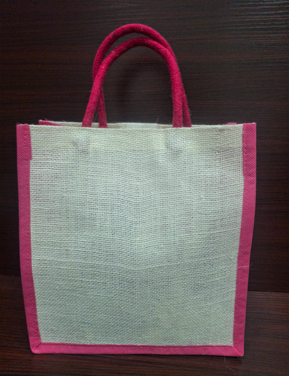 Zari Jute Bag (Pink)