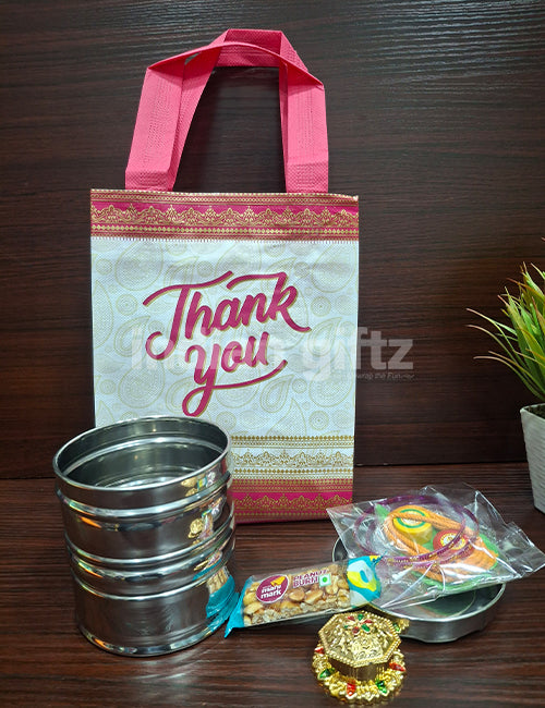 Steel Container Thambullam Bag Set