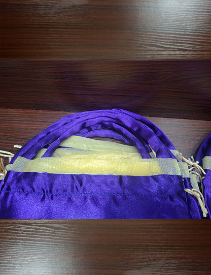 Round Handle Potli Bag (Blue Net)