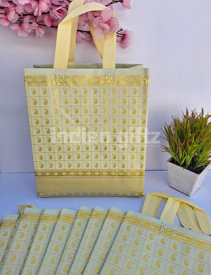 Royal Golden Printed Patern Non Woven Bag For|Wedding| Birthday | Housewarming| All Events  (13 × 10 inch)