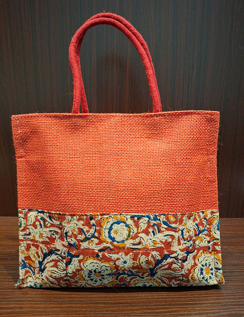 Red Jute Kalamkari Bag