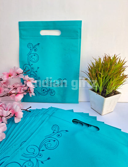 Thankyou Green Printed Non Woven Bag For|Wedding| Birthday | Housewarming| All Events (12 × 9 inch)