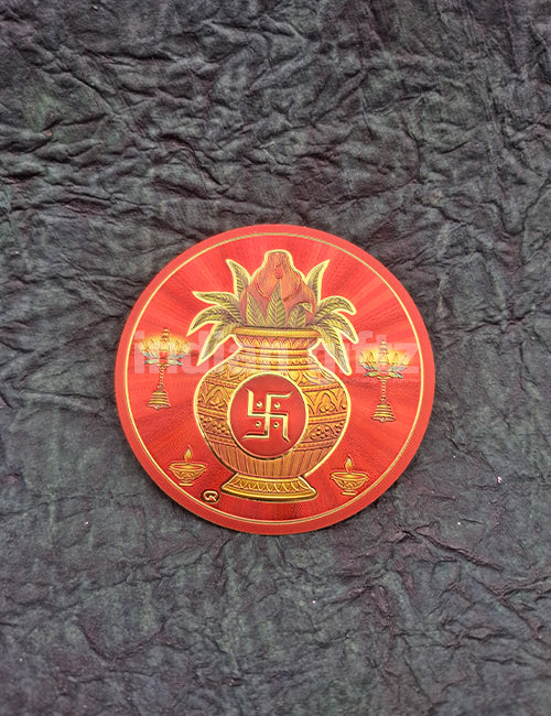 Self-Adhesive Round Gold Plated Self-Adhesive Kalash Gold Plated Sticker