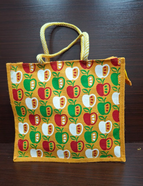 Multi-Color Apple Jute Bag