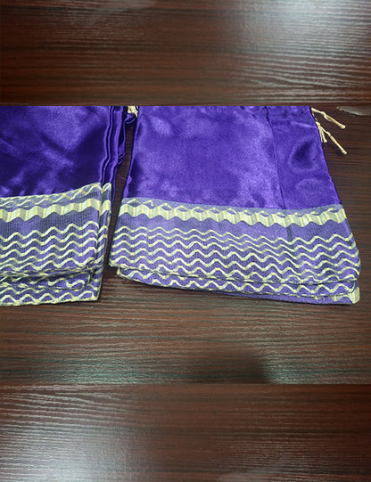 Round Handle Potli Bag (Blue Net)