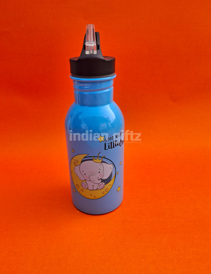 Good Night Prince Elephant Printed Aluminium Sipper Water Bottle.  Suitable for Kids