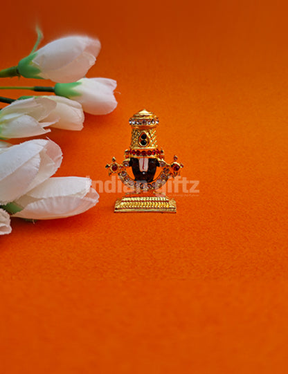 Lord Balaji Stone Gold Metal Car Statue