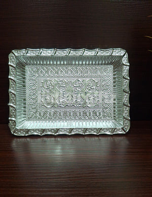 Silver Plastic Rectangle Tray