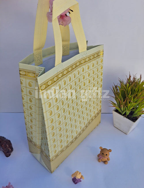 Royal Golden Printed Patern Non Woven Bag For|Wedding| Birthday | Housewarming| All Events  (13 × 10 inch)