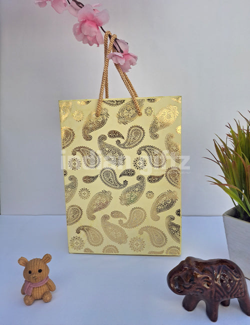 Green Printed Paper Gift Bags for Return Gifts | Weddings | Birthday (8 × 6 inch)