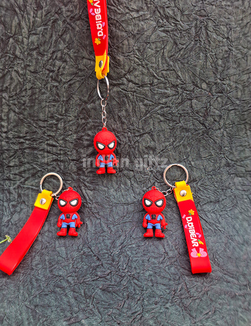 Spider-Man Themed Keychain with Loop and Metal Hook – Ideal for Kids , birthday Return Gift & Daily Use