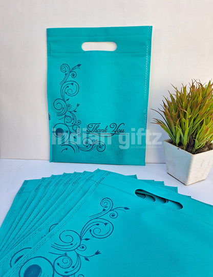 Thankyou Green Printed Non Woven Bag For|Wedding| Birthday | Housewarming| All Events (12 × 9 inch)