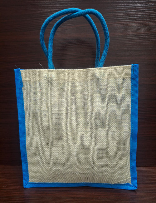 Zari Jute Bag (Blue)