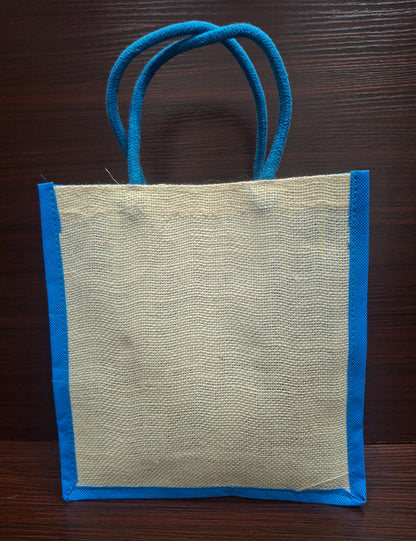 Zari Jute Bag (Blue)