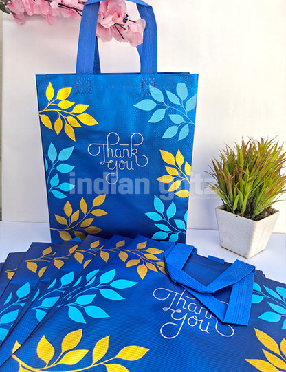Royal Blue with Golden Patern Printed Non Woven Bag For|Wedding| Birthday | Housewarming| All Events  (13 × 10 inch)