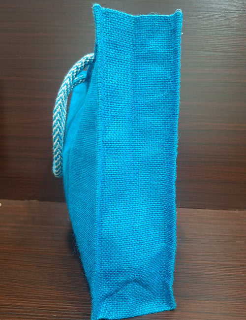 Durga Blue Print Jute Bag
